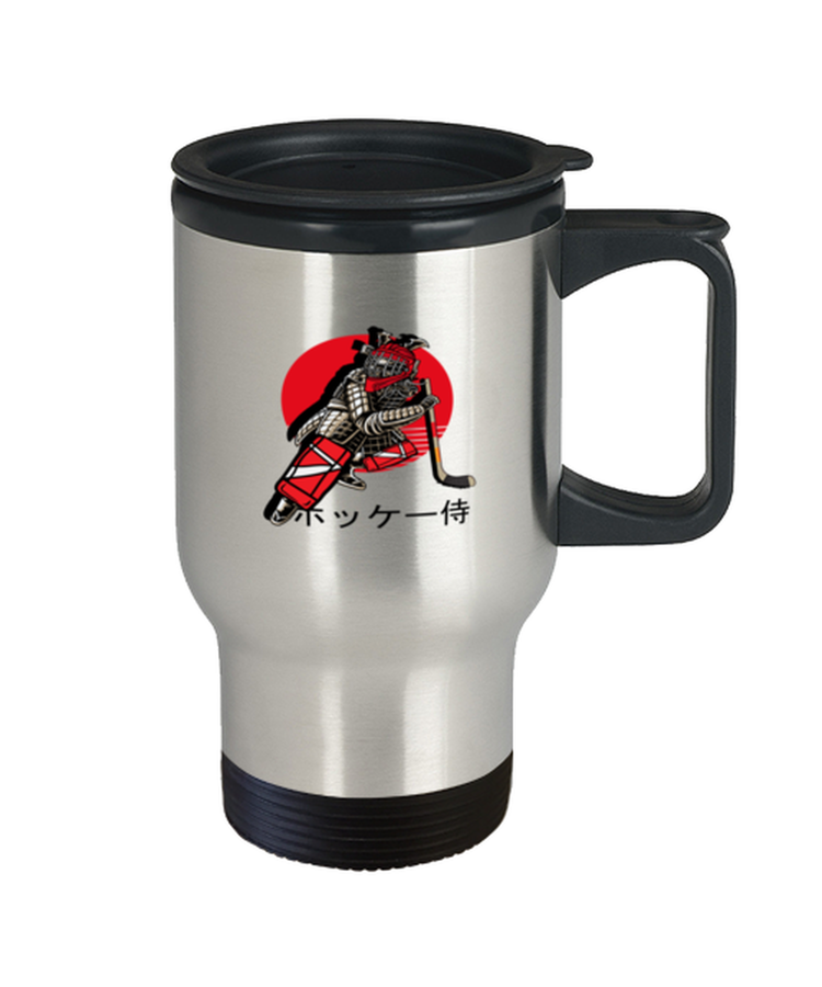 Coffee Travel Mug Funny Hockey Samurai Goaltender