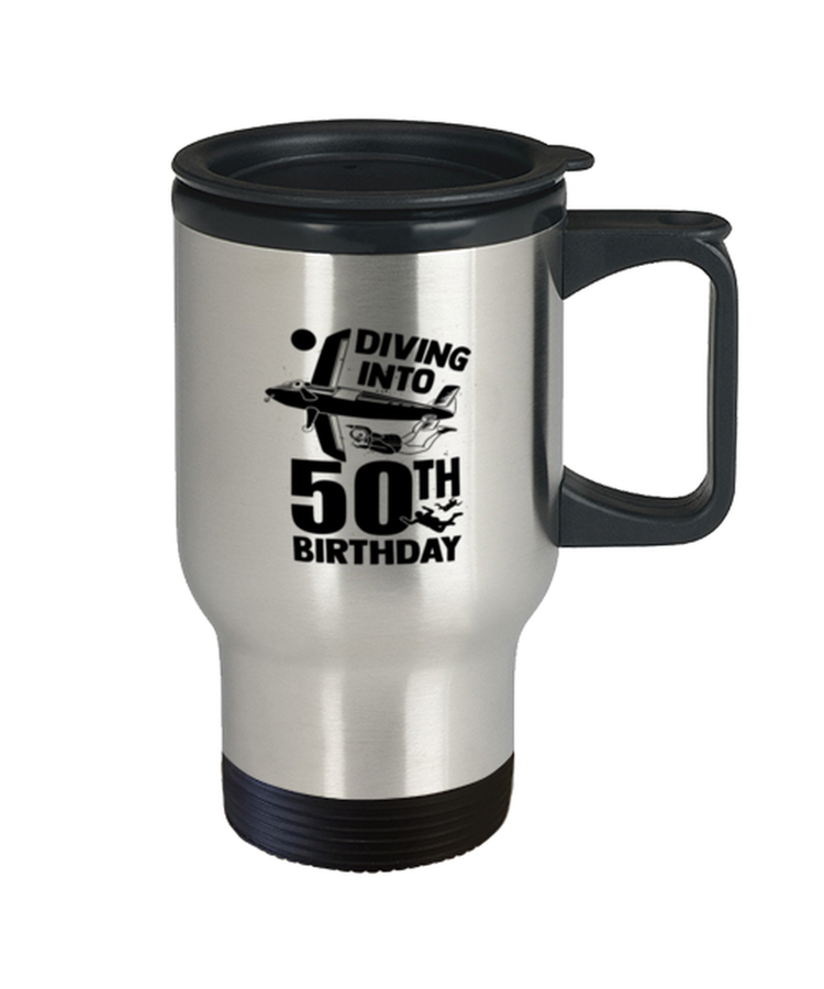 Coffee Travel Mug Funny Diving Into 50th Birthday