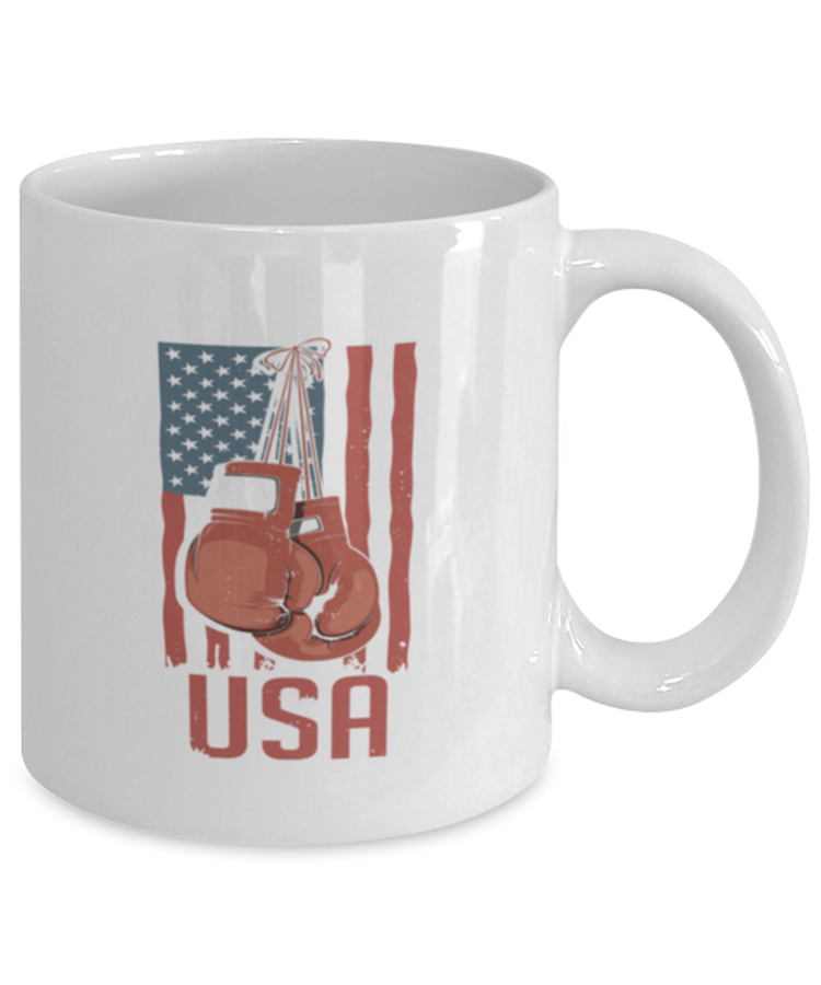 Coffee Mug Funny Boxing Gloves American Flag