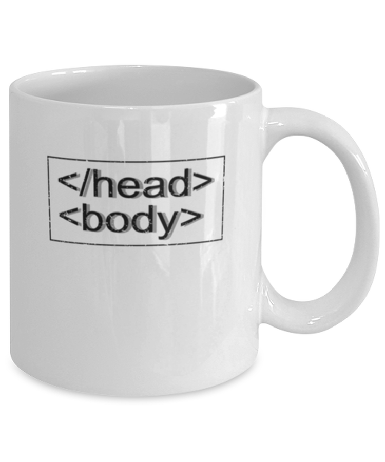 Coffee Mug Funny Head Body Computer Coding