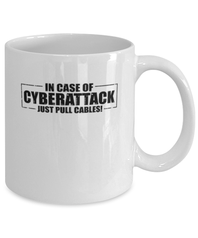 Coffee Mug Funny In Case Of Cyberattack Just Pull The Cables