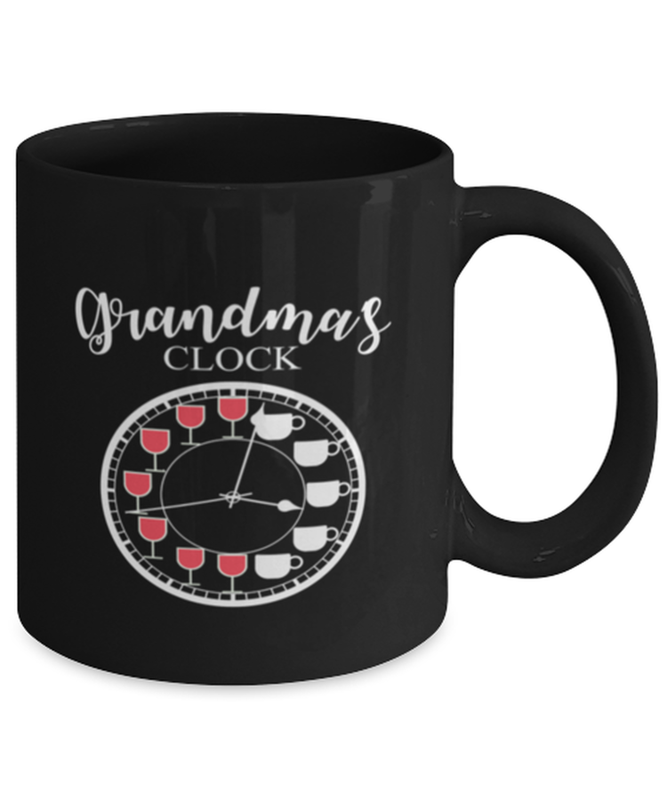 Coffee Mug Funny Wine and Coffee grandma's clock