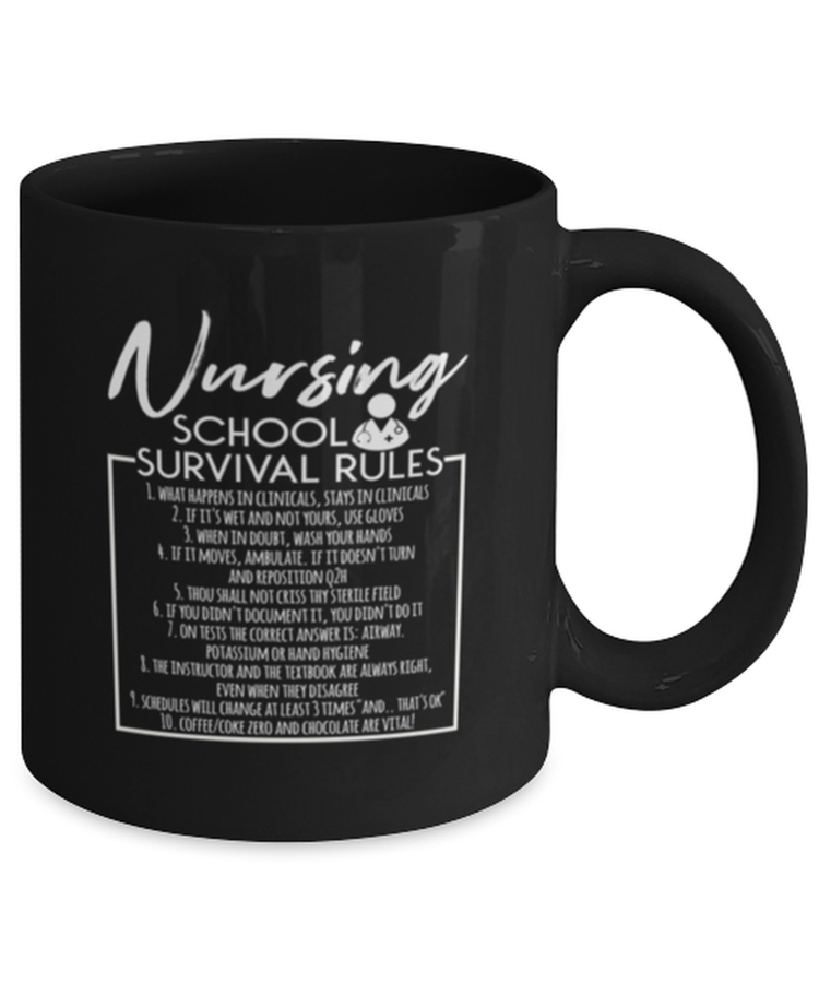 Coffee Mug Funny nursing school survival rules