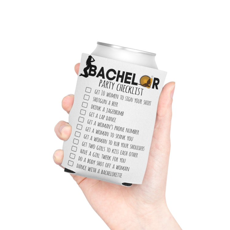 Beer Can Cooler Sleeve  Novelty Bachelors Funny Bridal Marriage Checklist Bride Humorous Engagement