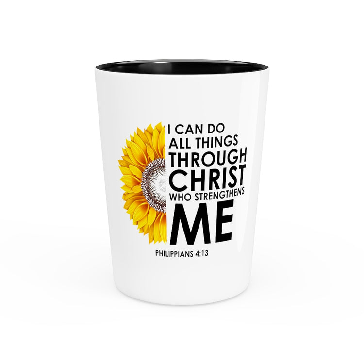 Shot Glass Party Ceramic Tequila   Inspirational Christianity Sunflowers Philippians Catholic Motivational