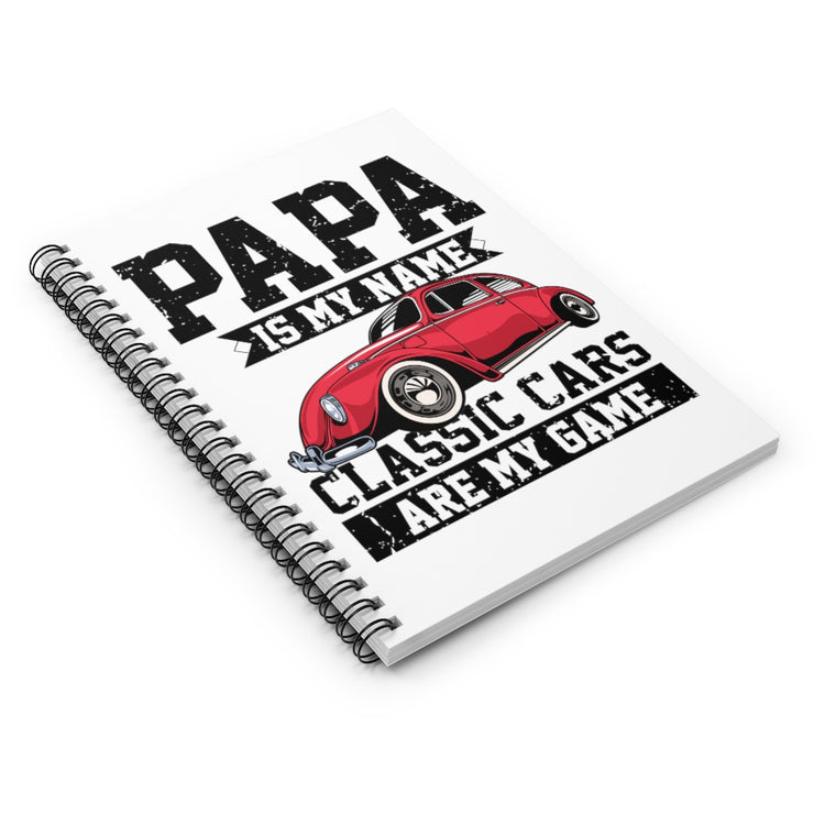 Spiral Notebook  Hilarious Vintage Automobiles Classical Neoclassic Lover Humorous Old-Fashioned Nostalgic Motor Limousine
