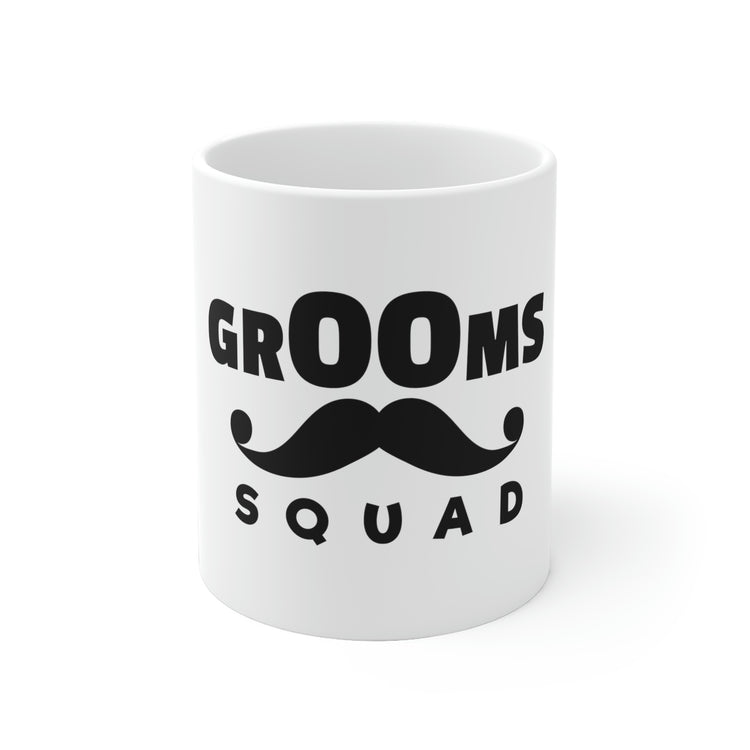 White Ceramic Mug Hilarious Groom Squad Wedding Bachelors Mustache Wedding  Grooms Bridal  Engagement Fiance