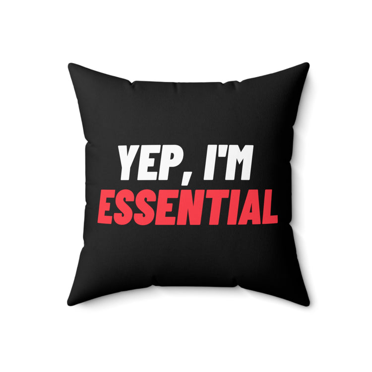 Vintage Yep I'm Essential Frontliners Sayings Retro Medical Worker Appreciation Men Women TShirt Spun Polyester Square Pillow