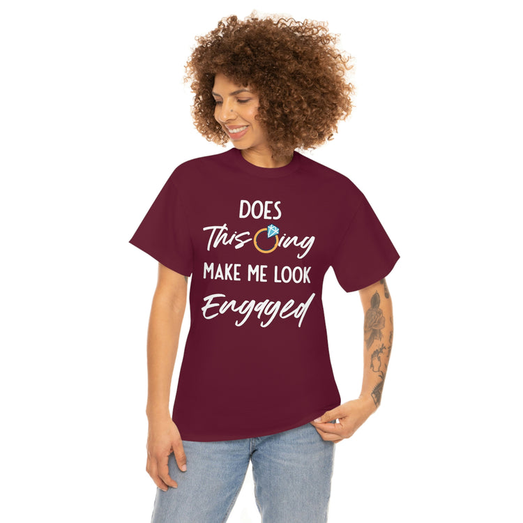 Humorous Delighted Fiancee Sarcastic Statements Line Puns Hilarious Bragging Bride Mockeries Wedding Sayings Black Shirt / White Print for