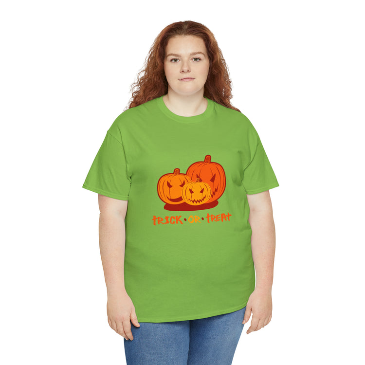 Shirt Funny Trick Or Treat Pumpkin Jack O Halloween Playful costume Lantern Graphic T-Shirt Unisex Heavy Cotton Tee