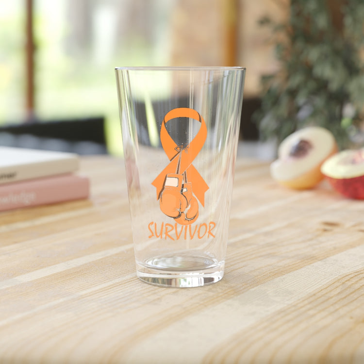 Beer Glass Pint 16oz Novelty Survive Cancer Blood Disease Overcomer Support Hilarious Illness