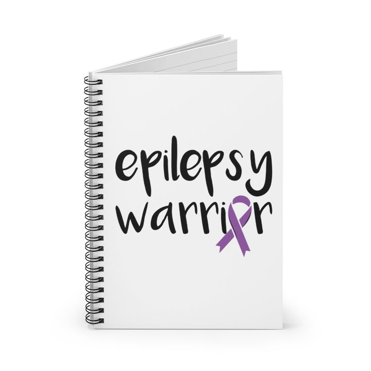 Spiral Notebook   Humorous Epilepsy Fighter Childrens Violet Stripe Supporter Novelty Cramping