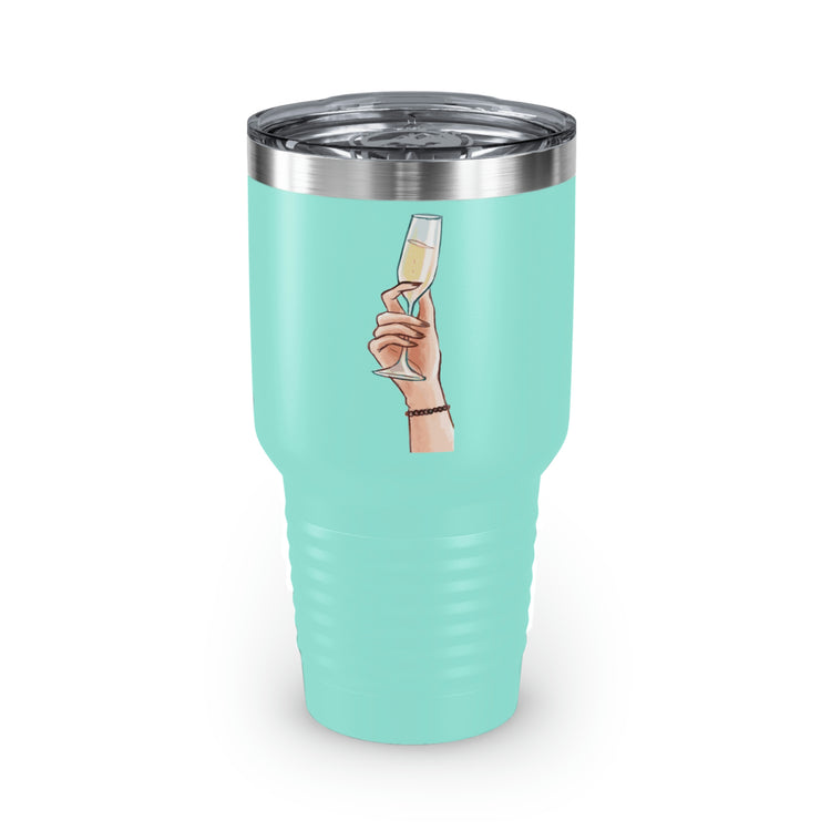 30oz Tumbler Stainless Steel Colors Humorous Bridal Besties Champagnes  Hilarious Bridesmaids Drinking Illustration