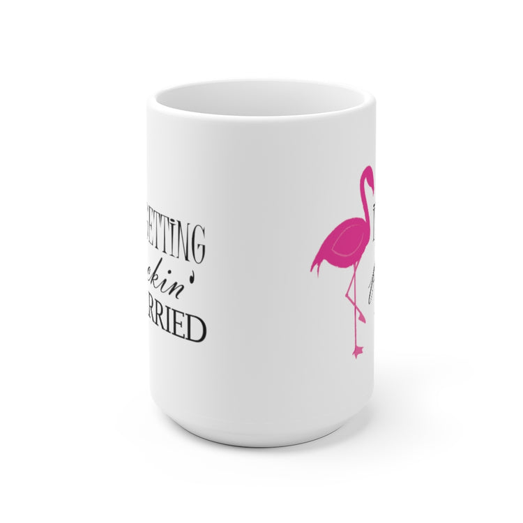 White Ceramic Mug  Humorous Bridal Entourages Flamingoes Illustration Puns Hilarious Bridesmaids