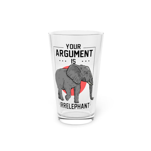 Beer Glass Pint 16oz  Hilarious Stains Pigment Tincture Shades Big Mammal Lover Humorous Painted