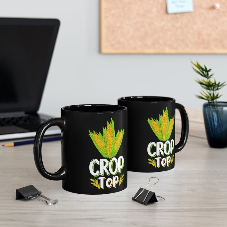 11oz Black Coffee Mug Ceramic  Novelty Crop Top Comical Agriculturing Sayings Horticulture Hilarious Horticulturing Cob Sweetcorn Pun Phrase