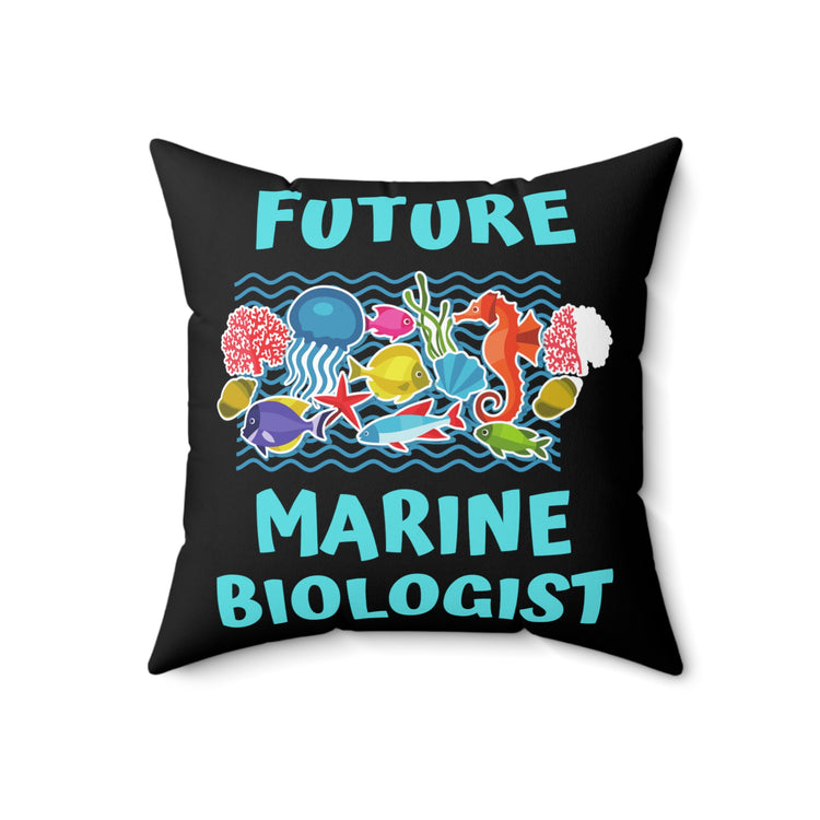 Vintage Sea Species Biologists Aspirations Cool Underwater Travel Graphic Men Women T Shirt Spun Polyester Square Pillow