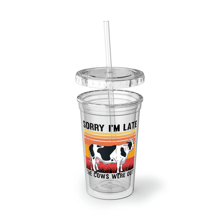 16oz Plastic Cup Hilarious Cows Livestock Farmers Manure Farms  Humorous Farming Town