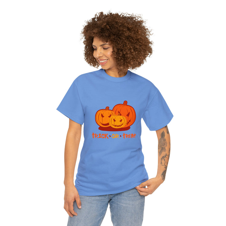 Shirt Funny Trick Or Treat Pumpkin Jack O Halloween Playful costume Lantern Graphic T-Shirt Unisex Heavy Cotton Tee