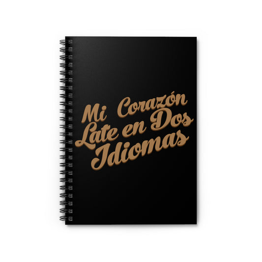 Novelty Bilingual English Spanish Educators Hilarious Linguists Saying Pun Men Women T Shirt Spiral Notebook - Ruled Line