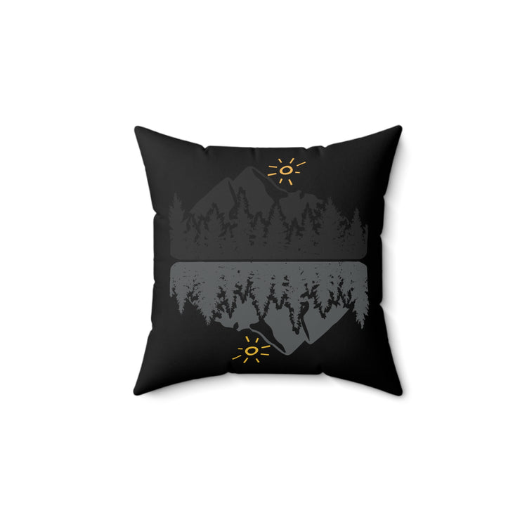 Crater Lake Mountain Wanderlust Camping Spun Polyester Square Pillow