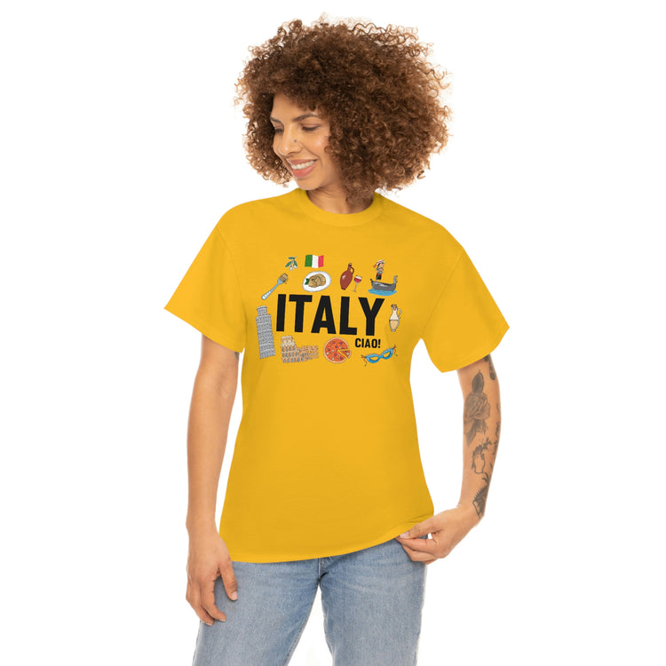 Hilarious Italia Cultural Civilization Nationalism Lover Novelty Society Patriotic Patriotism Enthusiast Unisex Heavy Cotton Tee