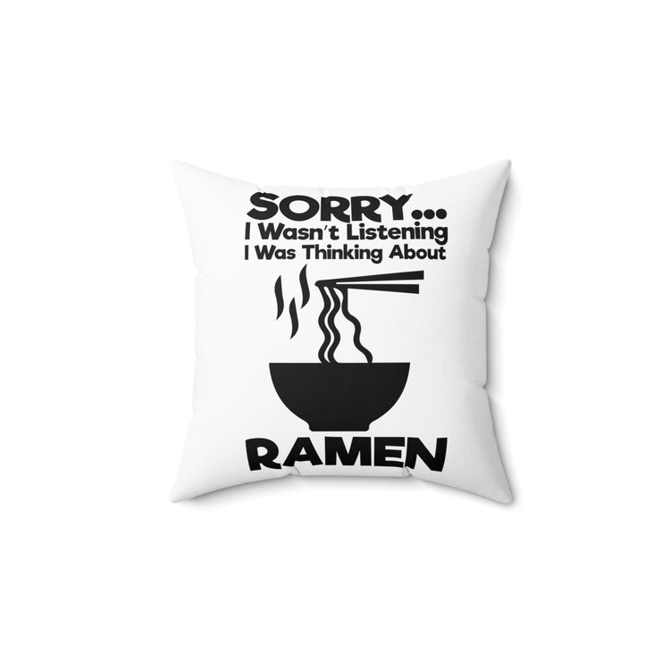 Funny Noodles Enthusiast Graphic Men Women T Shirt Spun Polyester Square Pillow