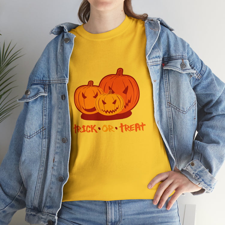 Shirt Funny Trick Or Treat Pumpkin Jack O Halloween Playful costume Lantern Graphic T-Shirt Unisex Heavy Cotton Tee