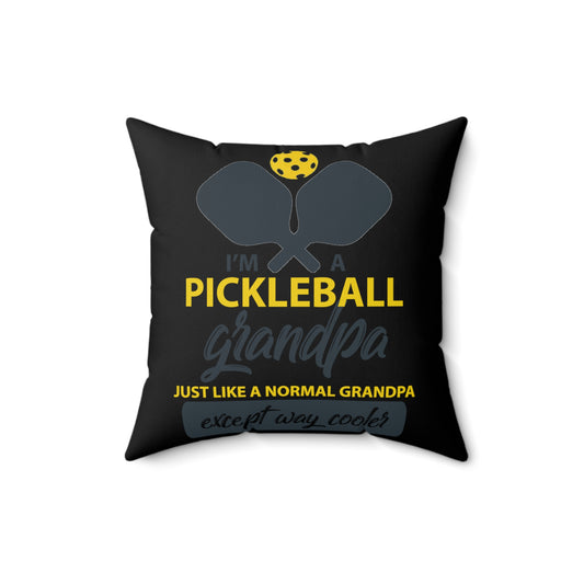 Novelty Athletic and Cool Grandpop Tee Shirt Gift | Humorous Sporty Grandpa Graphic Pickleball  Men Women T Shirt Spun Polyester Square Pillow