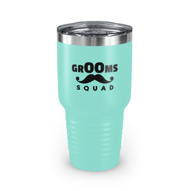 30oz Tumbler Stainless Steel Colors Humorous Groom Squad Bachelors Mustache Wedding Funny Bridal  Engagement Fiance