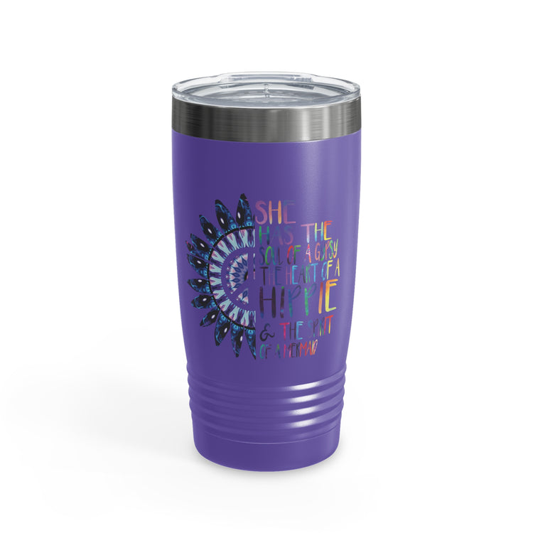She Has The Soul Of Gypsy Heart Of Hippie Spirit Ringneck Tumbler, 20oz