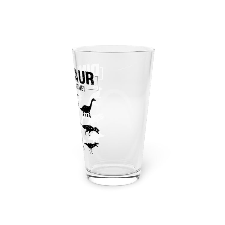 Beer Glass Pint 16oz  Novelty Jurassic Animals Anachronism Antique Enthusiast Hilarious Dodo Fogy