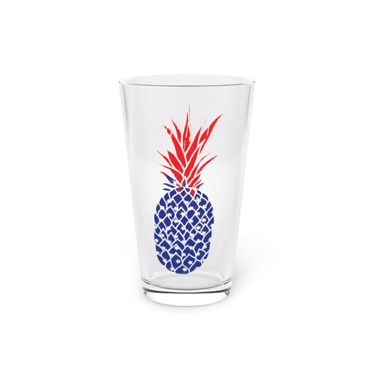 Beer Glass Pint 16oz  Pineapple USA Fourth Of July