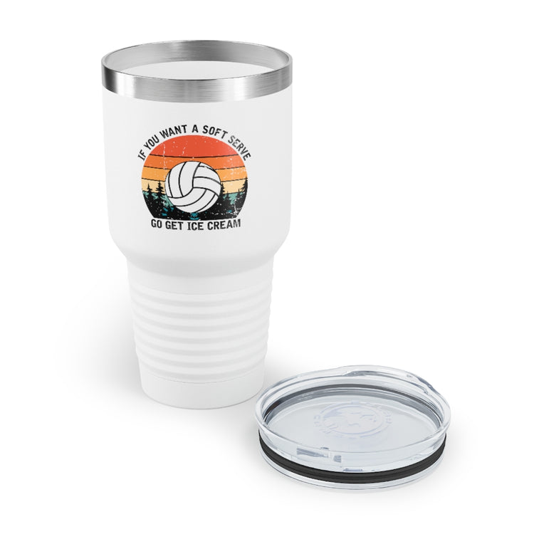 30oz Tumbler Stainless Steel  Colors Humorous Volleyball Enthusiasts Mockery Sporty Pun Sayings Funny Spikers Teams