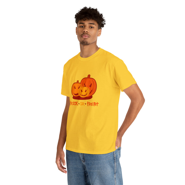 Shirt Funny Trick Or Treat Pumpkin Jack O Halloween Playful costume Lantern Graphic T-Shirt Unisex Heavy Cotton Tee