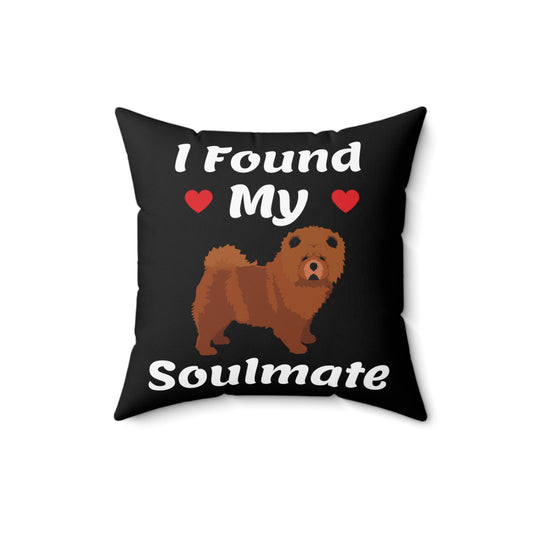 Novelty Found My Soulmate Chow Chow Parents Cute Doggo Enthusiast Graphic Men Women T Shirt Spun Polyester Square Pillow