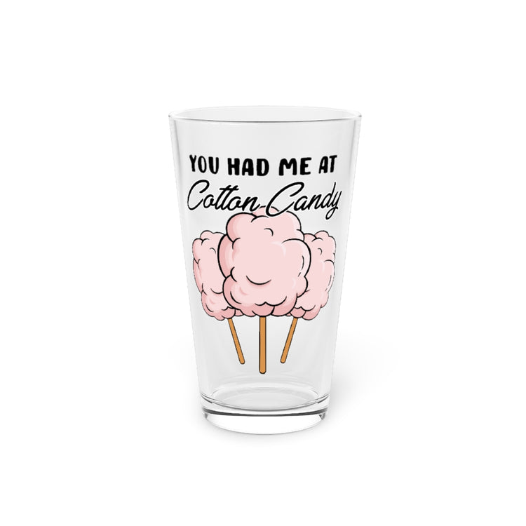 Beer Glass Pint 16oz  Humorous Sugary Taffy Puffy Desserts Sweets Enthusiast Novelty Fairy Floss Spun