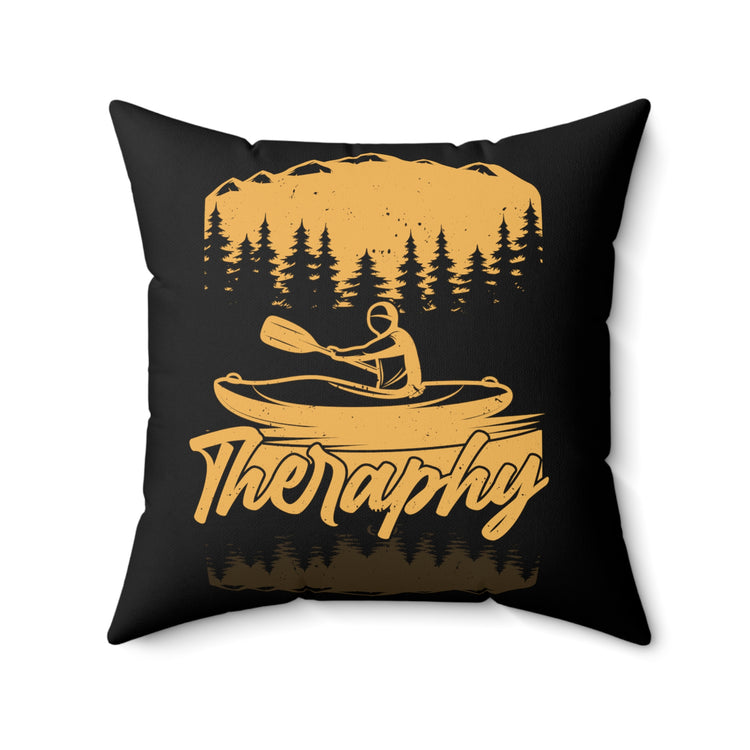 Novelty Therapist Vintage Kayaking Paddlers Canoers Lover Hilarious Old-Fashioned Canoeing Boating Devotee Spun Polyester Square Pillow