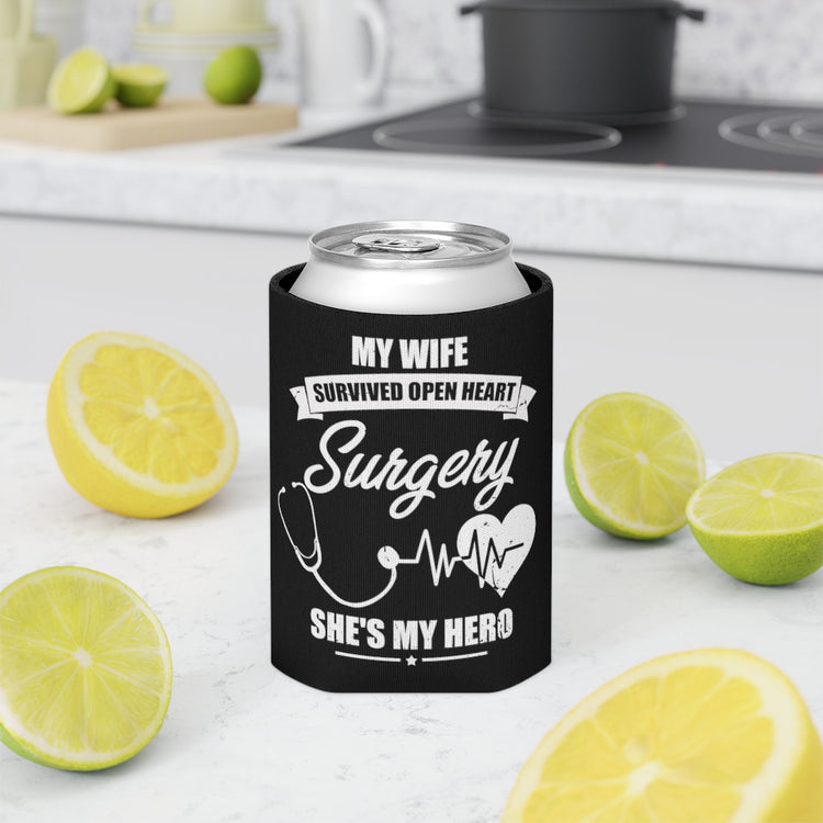 Beer Can Cooler Sleeve Humorous Recuperating Statements Wife Appreciation Graphic Funny Wives