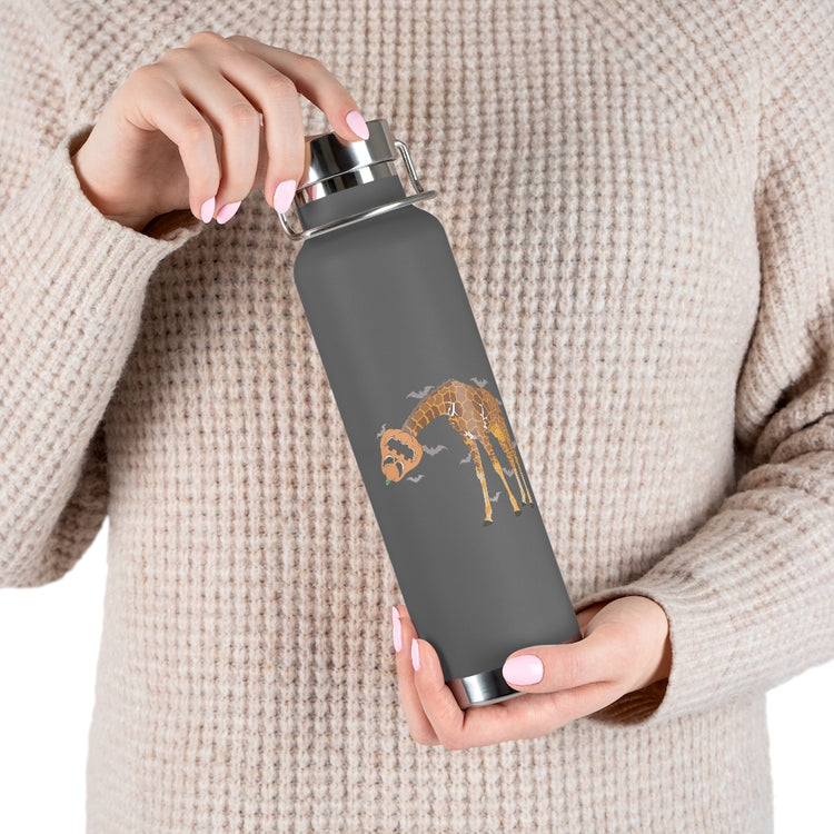 Copper Vaccum Insulated Bottle 22oz   Hilarious Giraffe All Hallows Day Outfit Disguise Lover Humorous Long Necked Animals Trickster Eve Attire