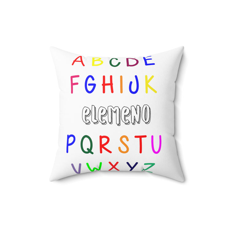 Funny Alphabet Kids Elemeno A to Z Teacher Spun Polyester Square Pillow