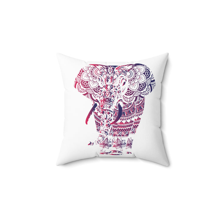 elephant mandala project Ornate Art Style Spun Polyester Square Pillow