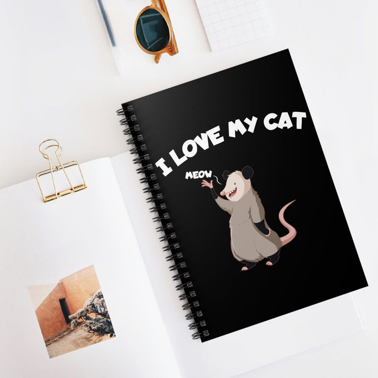 Humorous Loving My Possums Gags Illustration Tee Shirt Gift | Hilarious Opossums Graphic Pun Men Women T Shirt Spiral Notebook - Ruled Line