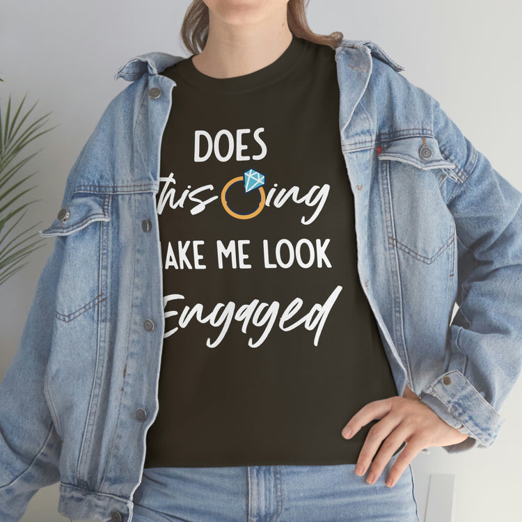 Humorous Delighted Fiancee Sarcastic Statements Line Puns Hilarious Bragging Bride Mockeries Wedding Sayings Black Shirt / White Print for