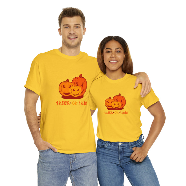 Shirt Funny Trick Or Treat Pumpkin Jack O Halloween Playful costume Lantern Graphic T-Shirt Unisex Heavy Cotton Tee