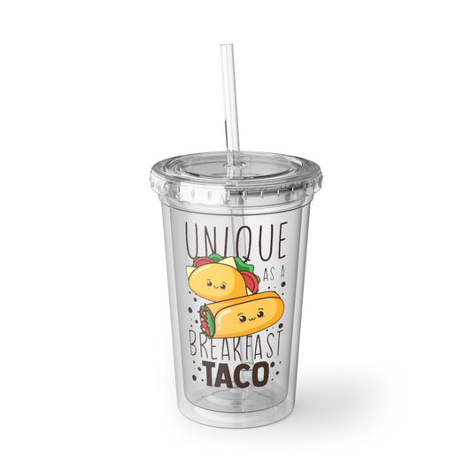 16oz Plastic Cup Hilarious Tacos Enthusiasts Mexican Delicacies Graphic Pun Humorous Hispanic Foods Devotee Statements Gag