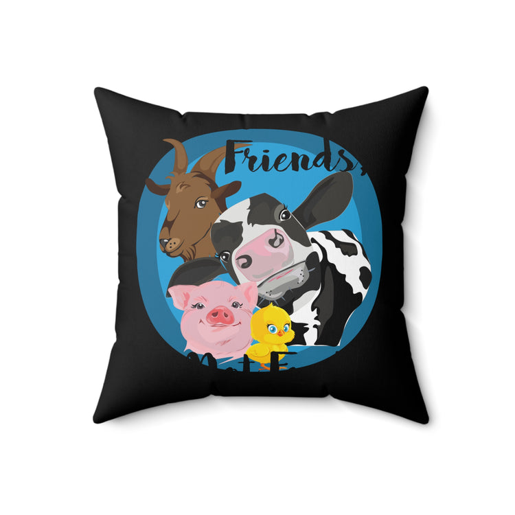 Friends Not Food Men Women Spun Polyester Square Pillow