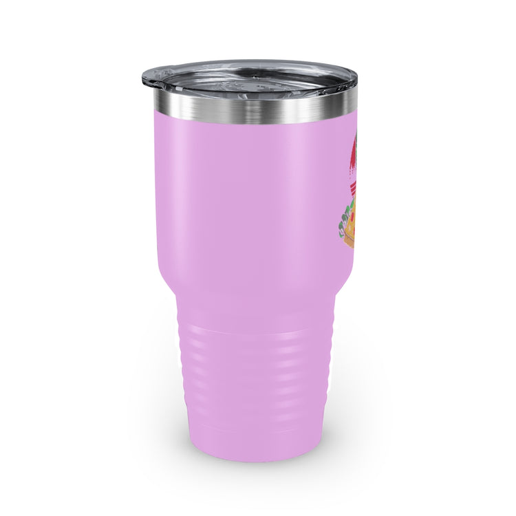 30oz Tumbler Stainless Steel Colors  Humorous Extraterrestrial Eating Pizza Funny Spooky Aliens Novelty Extraneous Extrinsic Creatures Enthusiast