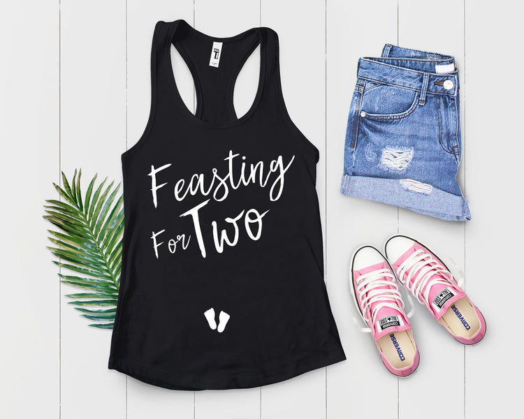Feasting For Two Tank Top Maternity Clothes - Teegarb