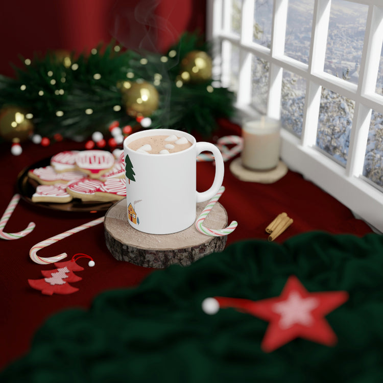 White Ceramic Mug Inspirational Celebrating Enthusiasts Holidays Graphic Motivational Christmastide